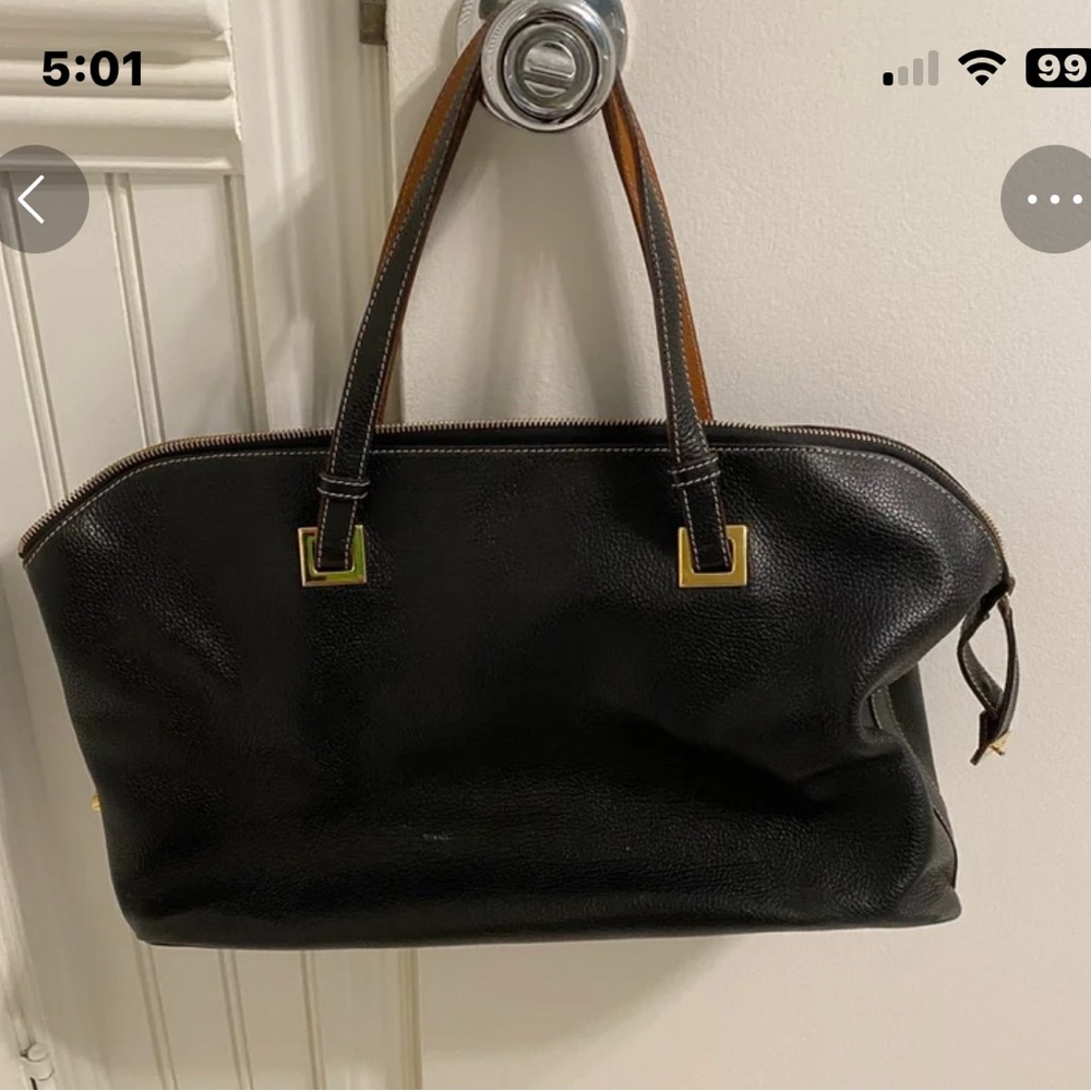 Kate Spade Black Beige Interior with Brown Leather Tag